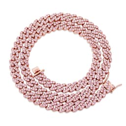 image-European and American cross-border ins hot models ladies Cuban chain jewelry accessories copper inlaid zircon 8mm Cuban chain hip-hop necklace
