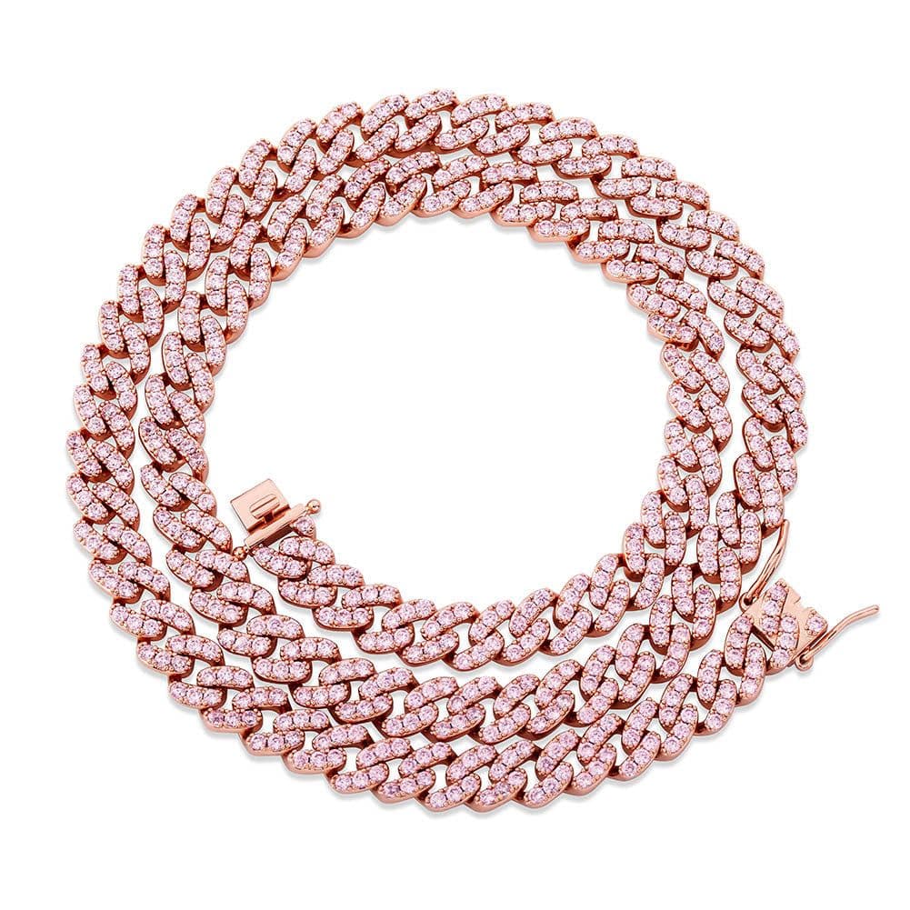 image-European and American cross-border ins hot models ladies Cuban chain jewelry accessories copper inlaid zircon 8mm Cuban chain hip-hop necklace