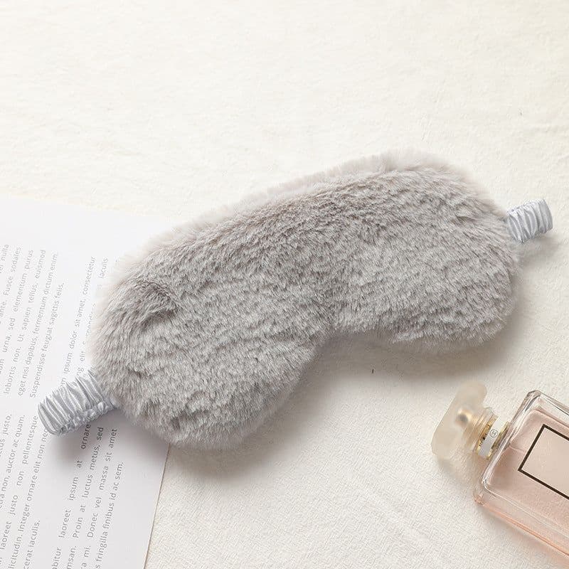 image-Rabbit hair shading sleep eye mask, breathable skin-friendly plush eye mask, hot pack ice pack, cute home eye mask wholesale