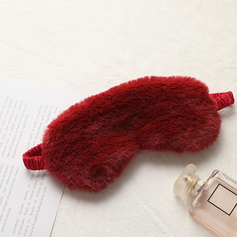 image-Rabbit hair shading sleep eye mask, breathable skin-friendly plush eye mask, hot pack ice pack, cute home eye mask wholesale