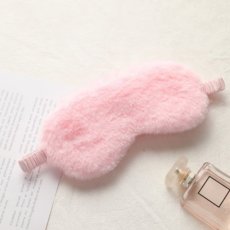 image-Rabbit hair shading sleep eye mask, breathable skin-friendly plush eye mask, hot pack ice pack, cute home eye mask wholesale