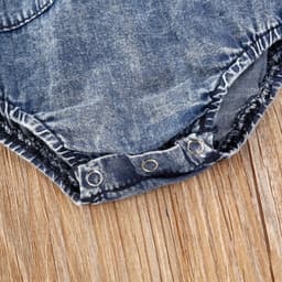 image-Foreign trade amazon hot models baby boy baby summer sleeveless triangle romper romper solid color denim jumpsuit