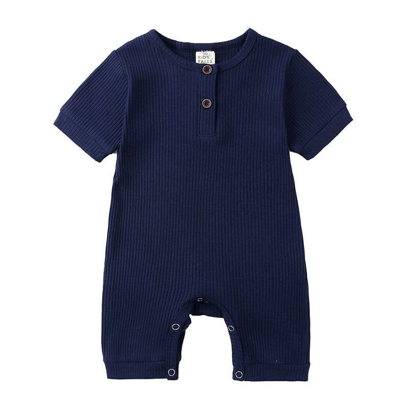 image-AliExpress hot style men's and women's baby clothes baby clothing summer solid color pit stripe baby short climbing jumpsuit on behalf of hair
