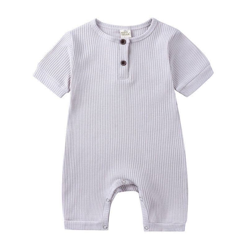 image-AliExpress hot style men's and women's baby clothes baby clothing summer solid color pit stripe baby short climbing jumpsuit on behalf of hair