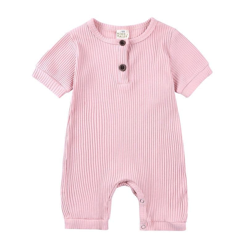 image-AliExpress hot style men's and women's baby clothes baby clothing summer solid color pit stripe baby short climbing jumpsuit on behalf of hair