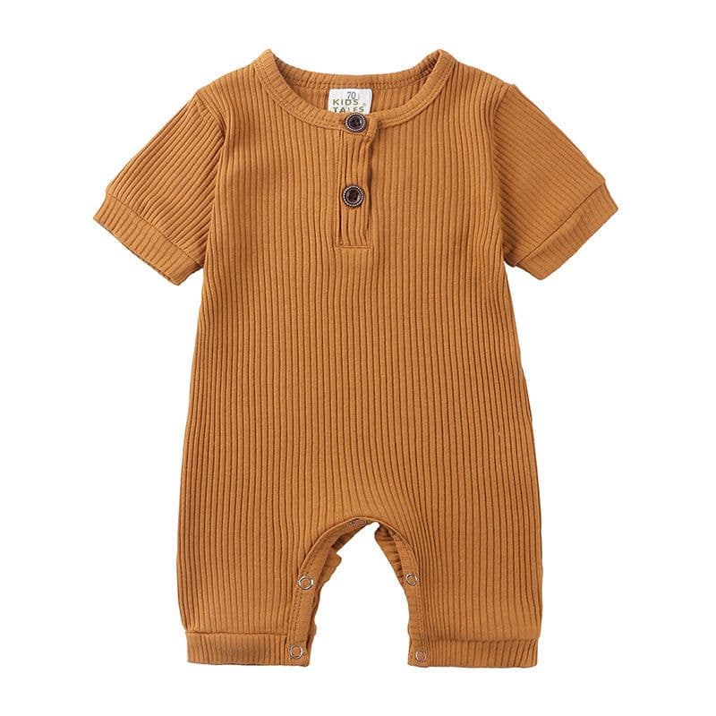 image-AliExpress hot style men's and women's baby clothes baby clothing summer solid color pit stripe baby short climbing jumpsuit on behalf of hair