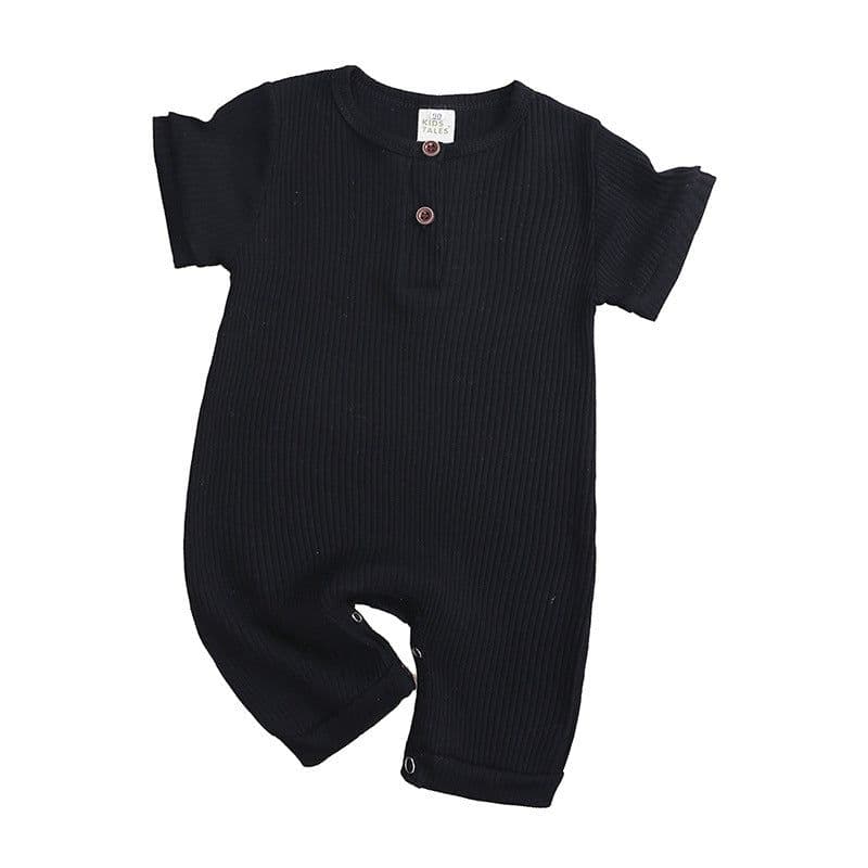 image-AliExpress hot style men's and women's baby clothes baby clothing summer solid color pit stripe baby short climbing jumpsuit on behalf of hair