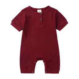 image-AliExpress hot style men's and women's baby clothes baby clothing summer solid color pit stripe baby short climbing jumpsuit on behalf of hair