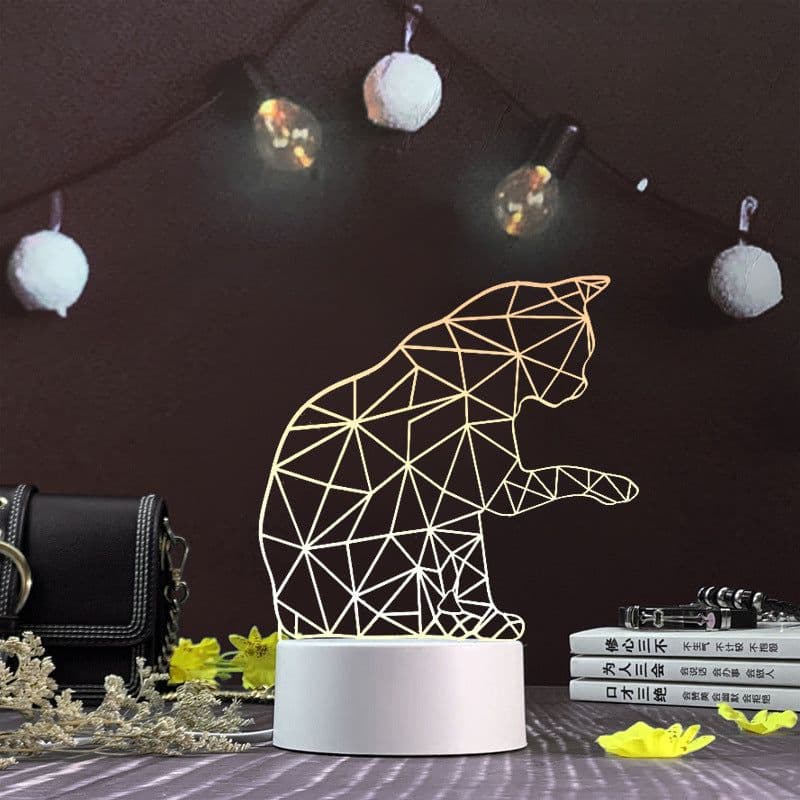 image-3d night light three-dimensional creative plug-in cartoon jellyfish usb table lamp acrylic diy custom event net red gift