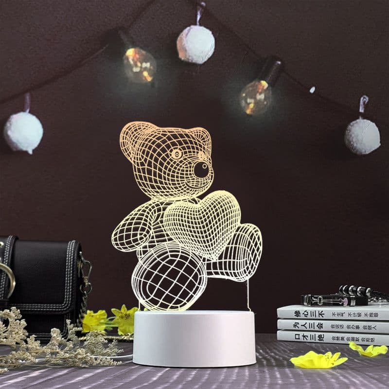 image-3d night light three-dimensional creative plug-in cartoon jellyfish usb table lamp acrylic diy custom event net red gift