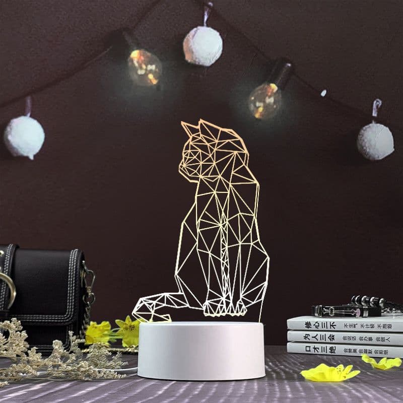 image-3d night light three-dimensional creative plug-in cartoon jellyfish usb table lamp acrylic diy custom event net red gift