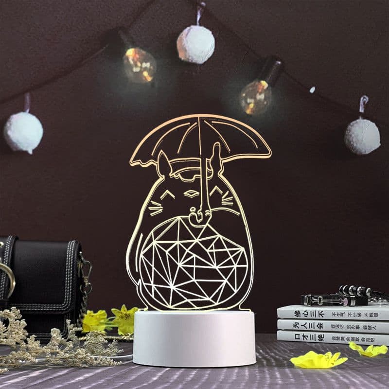 image-3d night light three-dimensional creative plug-in cartoon jellyfish usb table lamp acrylic diy custom event net red gift