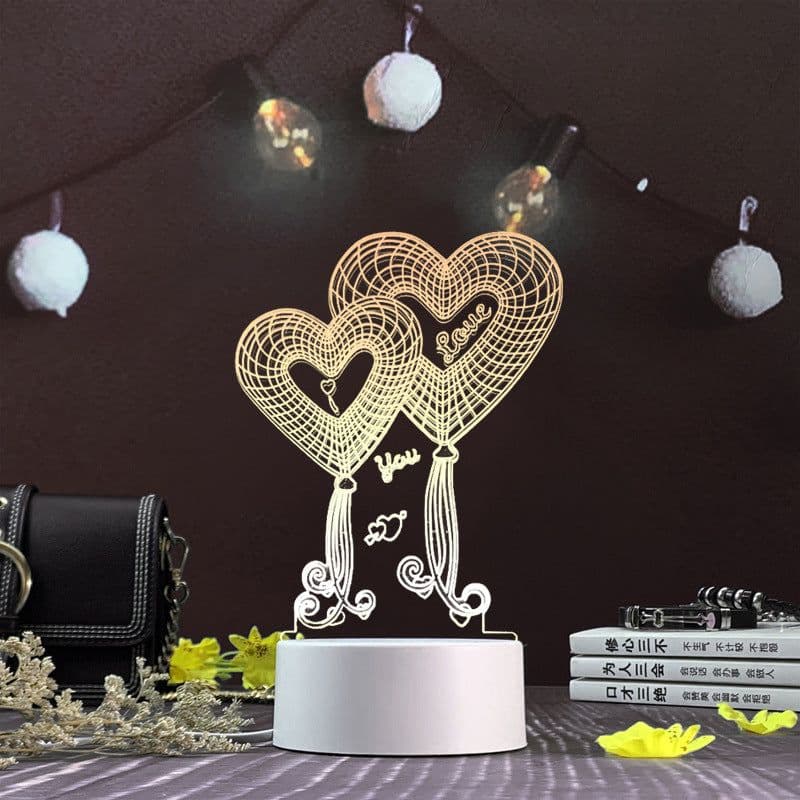 image-3d night light three-dimensional creative plug-in cartoon jellyfish usb table lamp acrylic diy custom event net red gift