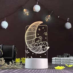 image-3d night light three-dimensional creative plug-in cartoon jellyfish usb table lamp acrylic diy custom event net red gift