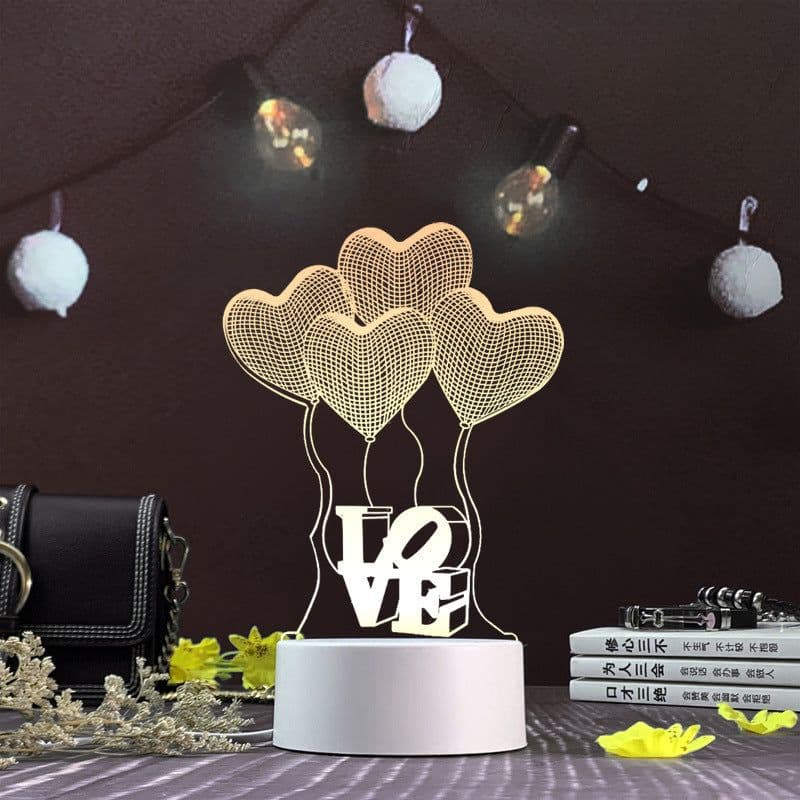 image-3d night light three-dimensional creative plug-in cartoon jellyfish usb table lamp acrylic diy custom event net red gift