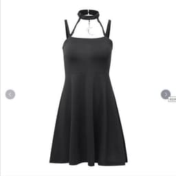 image-2020 Spot Summer New Gothic Halter Personalized Dress Knitted Stretch Comfortable Short Skirt for Women