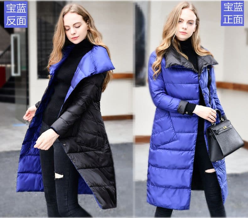 image-2020 Women Winter Coat Stand Collar White Duck Down Inner Women Light Long Jacket Coat Women Coat Casaco Feminino Parkas