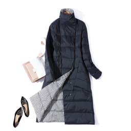 image-2020 Women Winter Coat Stand Collar White Duck Down Inner Women Light Long Jacket Coat Women Coat Casaco Feminino Parkas
