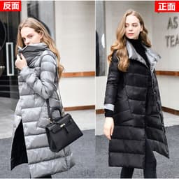 image-2020 Women Winter Coat Stand Collar White Duck Down Inner Women Light Long Jacket Coat Women Coat Casaco Feminino Parkas