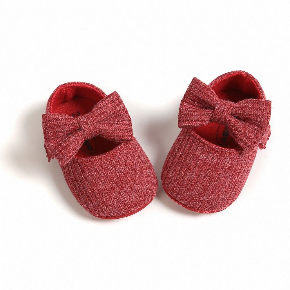 image-Spring and Autumn 0-1 year old woolen bow baby princess shoes toddler shoes baby shoes 1933