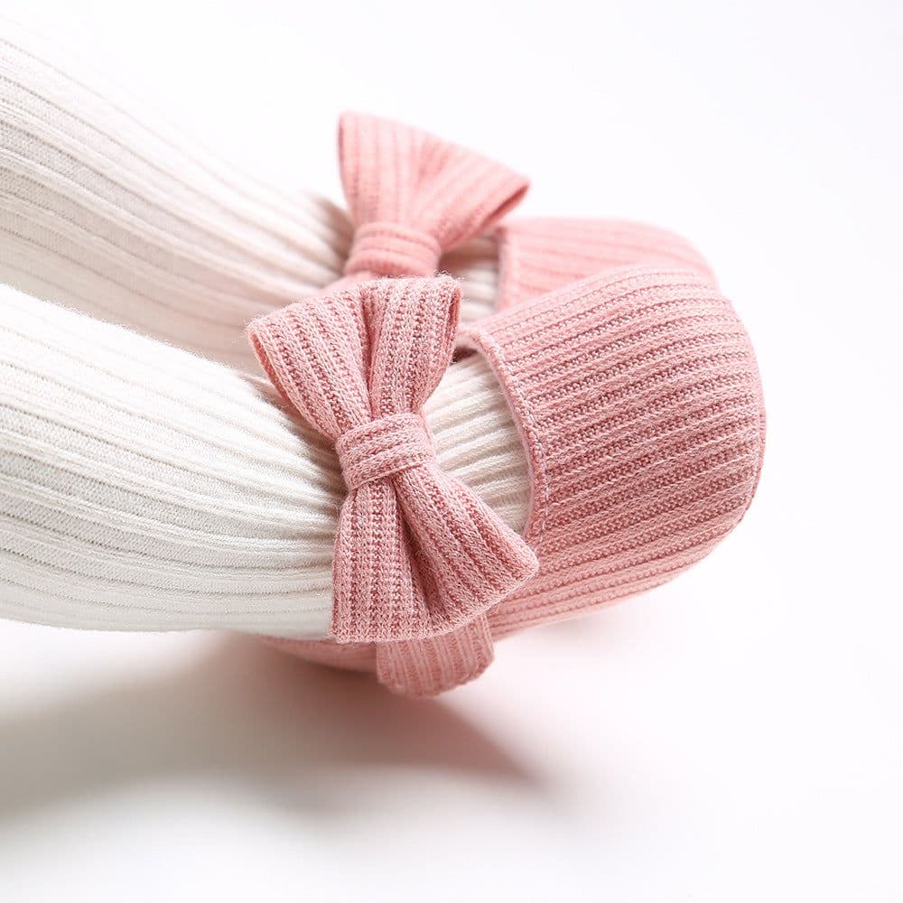 image-Spring and Autumn 0-1 year old woolen bow baby princess shoes toddler shoes baby shoes 1933
