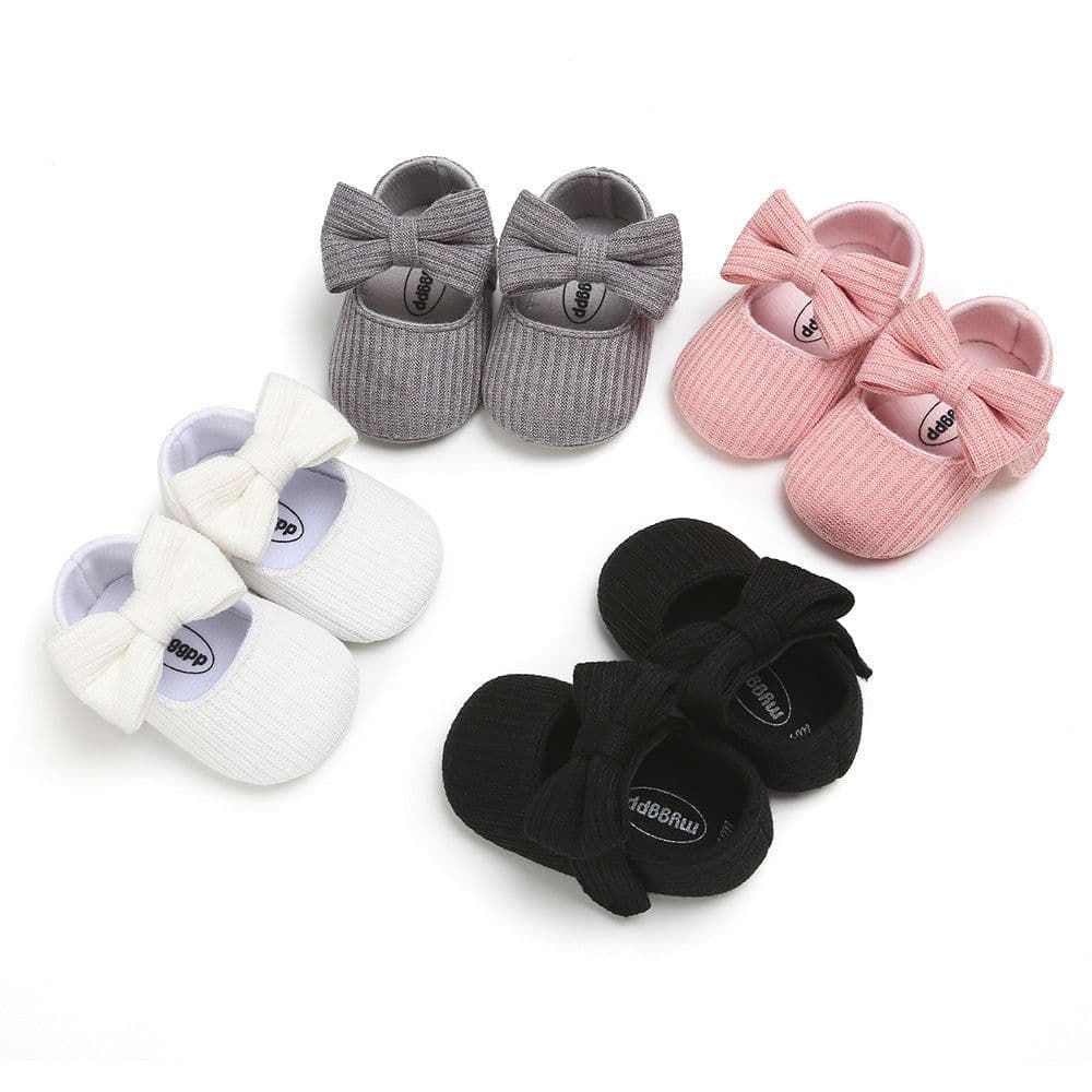image-Spring and Autumn 0-1 year old woolen bow baby princess shoes toddler shoes baby shoes 1933