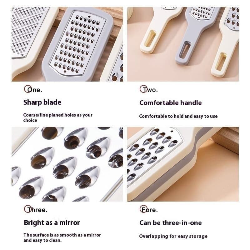image-3 In 1 Cheese Grater Portable Handheld Stainless Steel Vegetable Grater Kitchen Tools Efficient Food Graters Home Kitchen Gadgets