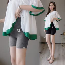 image-Factory wholesale 2021 pregnant women summer new three-point leggings 3 points kitten modal maternity pants