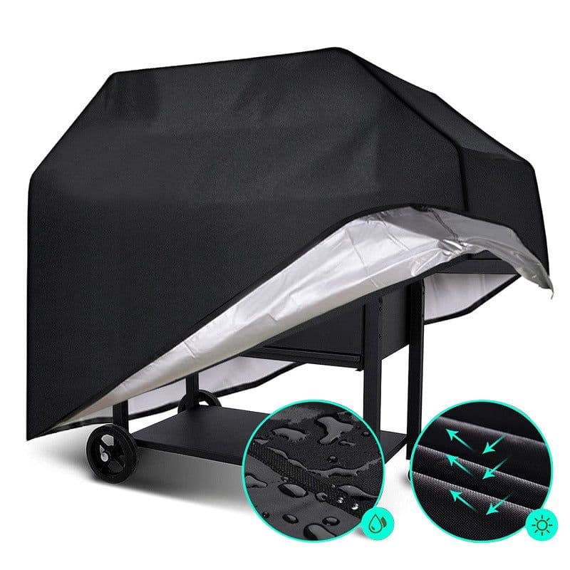 image-Cross-border spot BBQ grill cover 210d Oxford cloth waterproof, dustproof and sunscreen BBQ cover