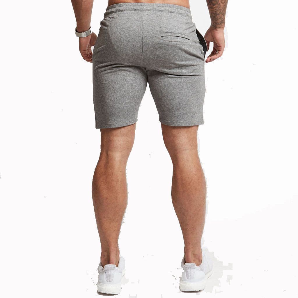 image-Amazon new men's large size light board sports shorts fitness solid color pants casual five-point sports pants