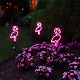 image-Cross-border outdoor solar flamingo neon light lawn light garden ground plug light garden decorative light factory direct sales