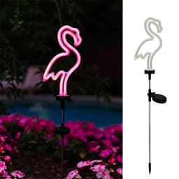 image-Cross-border outdoor solar flamingo neon light lawn light garden ground plug light garden decorative light factory direct sales