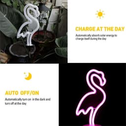 image-Cross-border outdoor solar flamingo neon light lawn light garden ground plug light garden decorative light factory direct sales