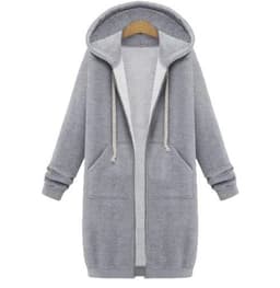 image-Hooded long-sleeved winter sweater women's jacket in a long thick shirt