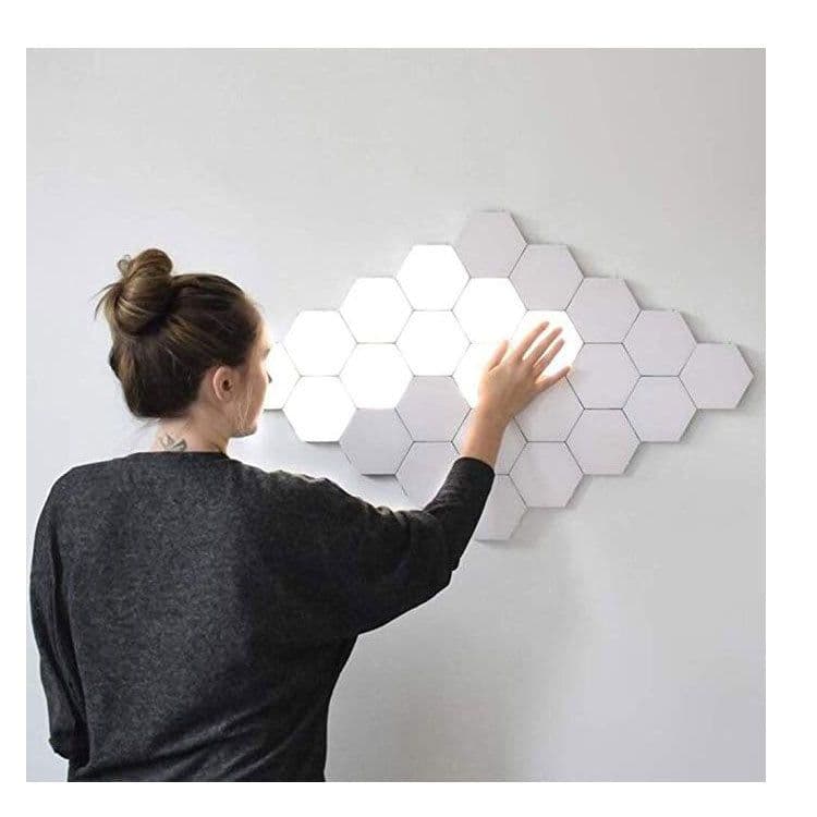 image-Quantum Combination Splicing Wall Light Smart Touch Sensor Light LED Honeycomb Aisle Bedroom Background Quantum Light