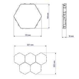 image-Quantum Combination Splicing Wall Light Smart Touch Sensor Light LED Honeycomb Aisle Bedroom Background Quantum Light