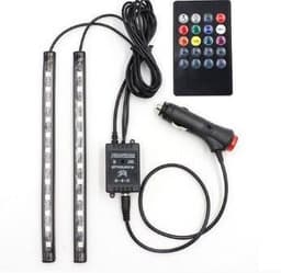 image-Car LED decorative atmosphere lights 12smd colorful voice-activated atmosphere lights one for four colorful atmosphere lights USB