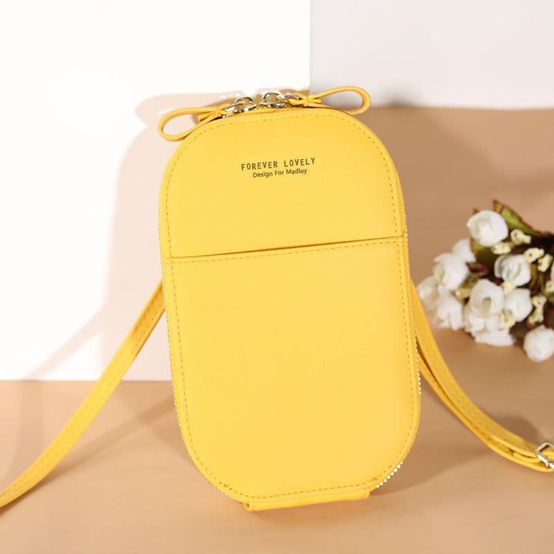image-Solid color zipper crossbody shoulder bag forever young multifunctional mobile wallet(20x13x3cm)