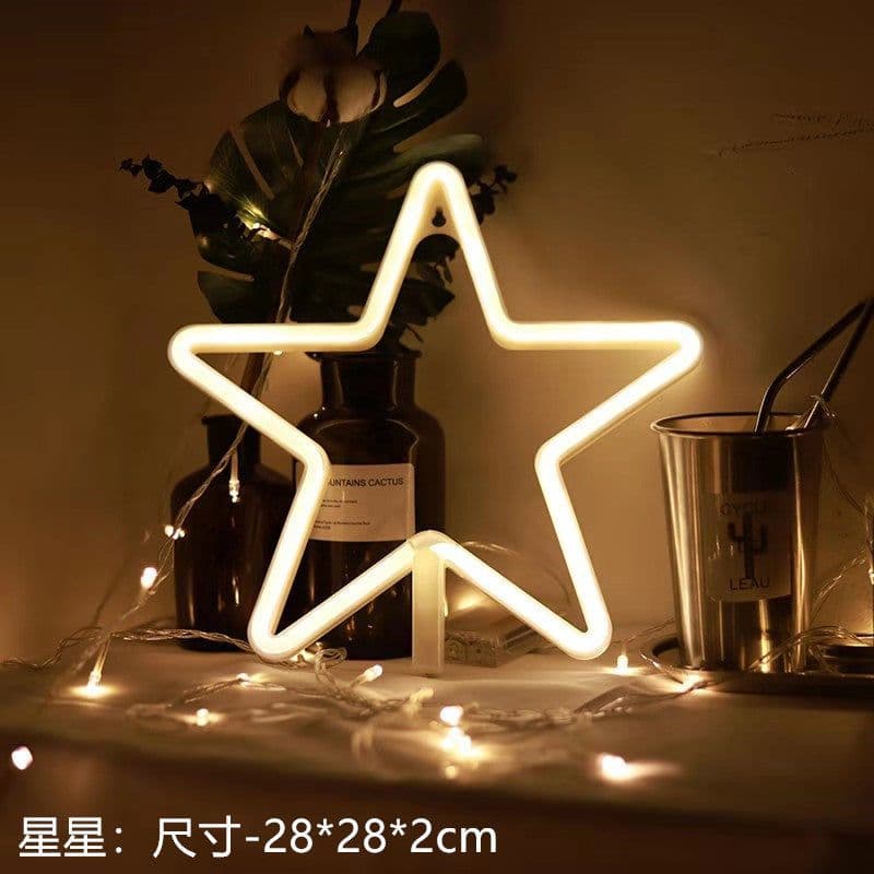 image-Amazon cross-border explosion of LED neon lights with lightning love shape lights Christmas bar decoration lights