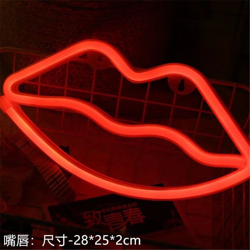 image-Amazon cross-border explosion of LED neon lights with lightning love shape lights Christmas bar decoration lights