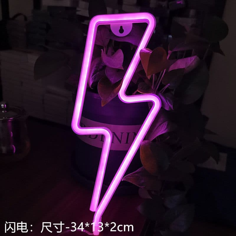 image-Amazon cross-border explosion of LED neon lights with lightning love shape lights Christmas bar decoration lights