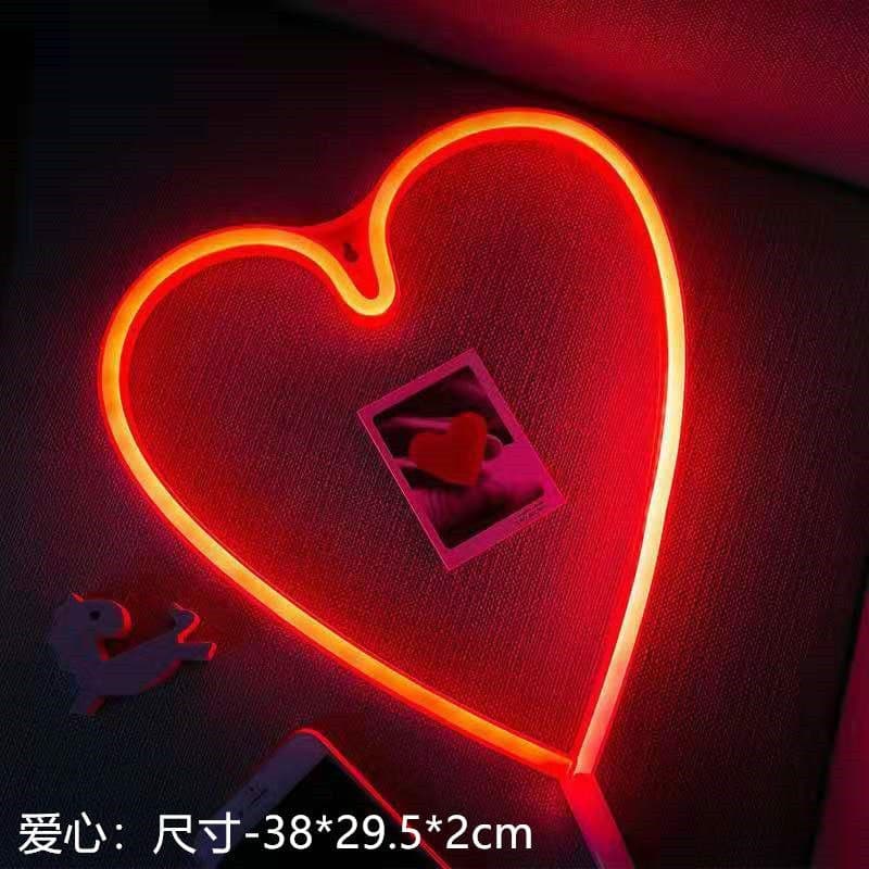 image-Amazon cross-border explosion of LED neon lights with lightning love shape lights Christmas bar decoration lights