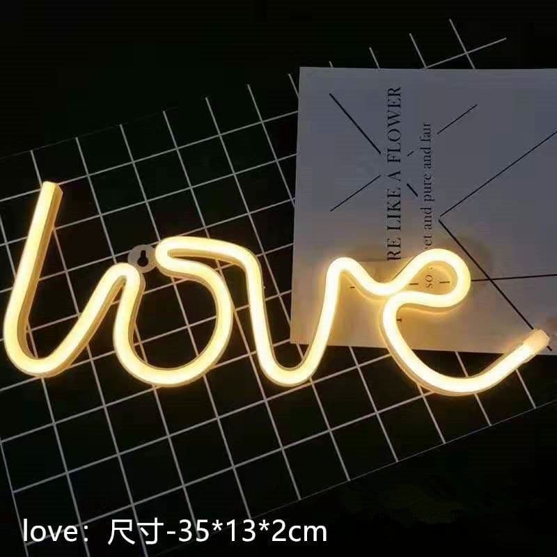 image-Amazon cross-border explosion of LED neon lights with lightning love shape lights Christmas bar decoration lights