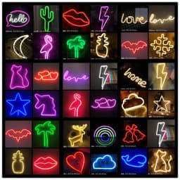 image-Amazon cross-border explosion of LED neon lights with lightning love shape lights Christmas bar decoration lights