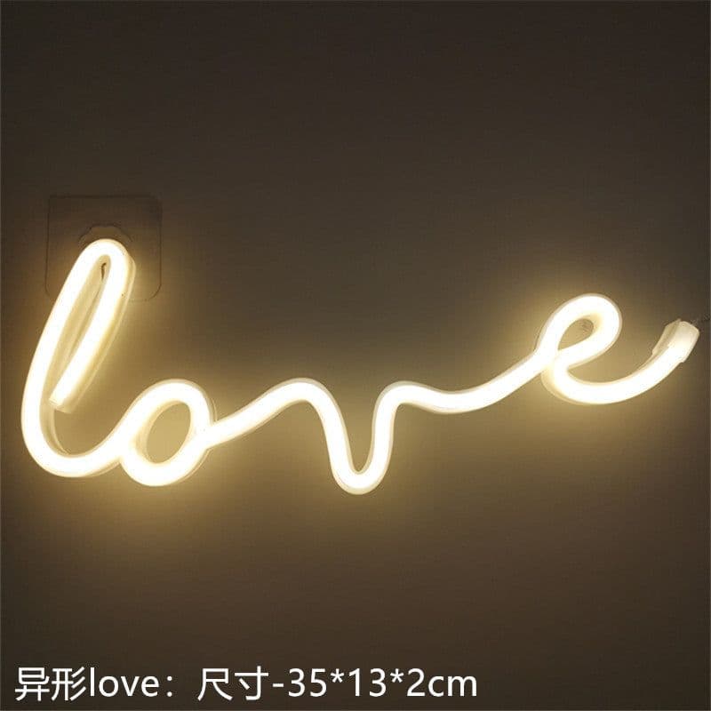 image-Amazon cross-border explosion of LED neon lights with lightning love shape lights Christmas bar decoration lights