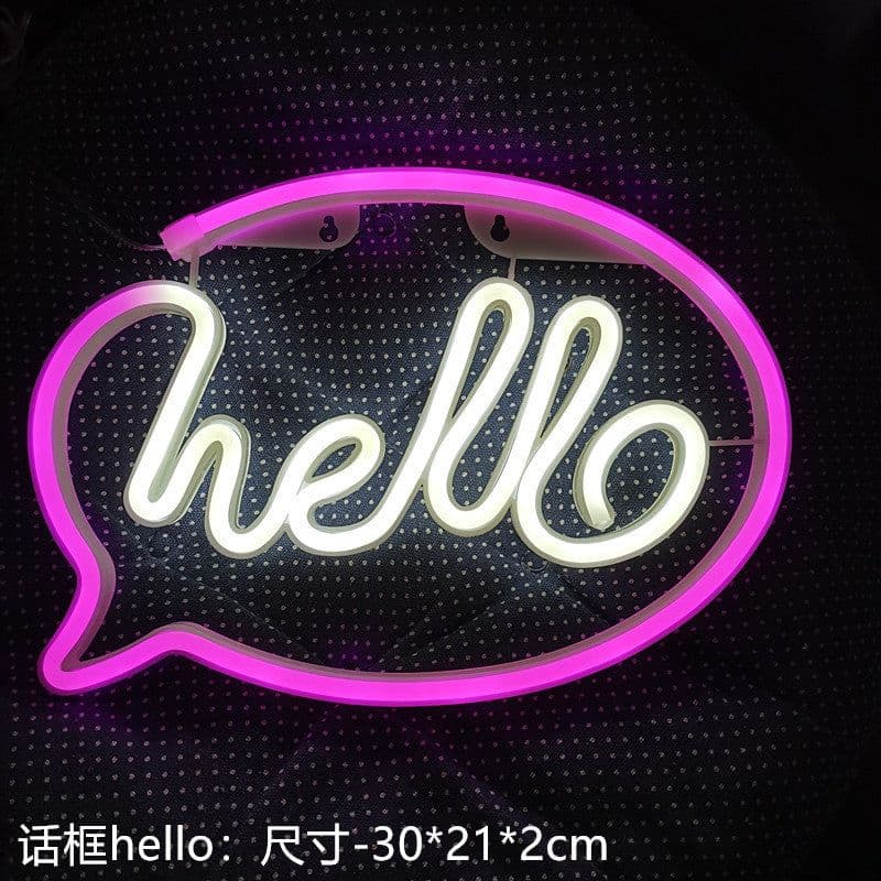 image-Amazon cross-border explosion of LED neon lights with lightning love shape lights Christmas bar decoration lights
