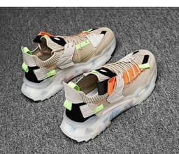 image-Net red thick-soled old shoes men's summer Korean trend casual shoes large size breathable flying woven sports shoes running shoes