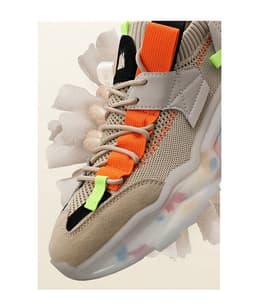 image-Net red thick-soled old shoes men's summer Korean trend casual shoes large size breathable flying woven sports shoes running shoes