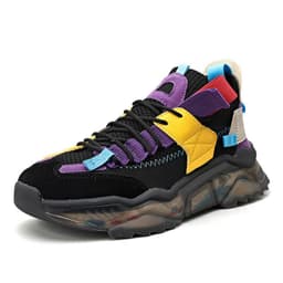 image-Net red thick-soled old shoes men's summer Korean trend casual shoes large size breathable flying woven sports shoes running shoes