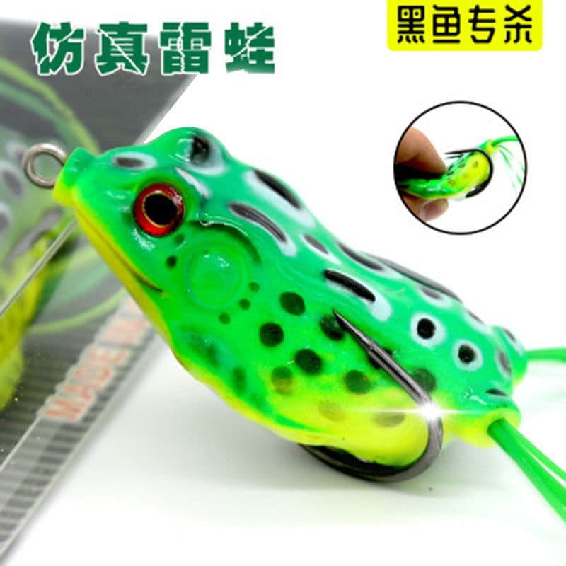 image-Lei Frog Lei Qiang Luya Bait Five Sets of Fake Bait Double Hooks Black Bait Blackfish Fishing Tackle Factory Wholesale